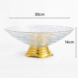 Fruteira De Mesa Decorativa Facile 30cm Com Base Dourada