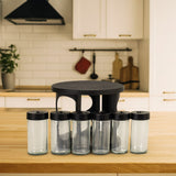 Porta Temperos Condimentos Giratório Com 6 Potes De Vidro