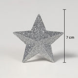 Enfeite De Natal Estrela Glitter 7cm Com 6