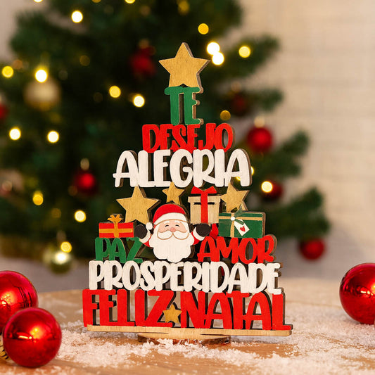 Anúncio Enfeite De Natal Decoração Árvore De Mesa Em Madeira MDF
