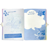 Diário Fofo Livro de Segredos Stitch Com Caneta Pompom Chave e Cadeado Infantil