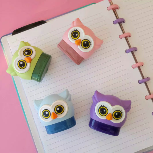 Apontador Com Depósito Fofo Corujinha 2 Furos Molin