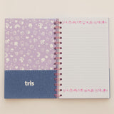 Caderno Pequeno A5 Pautado Silicone Picky Holic Charm 80 Folhas Com 6 Pins Tris