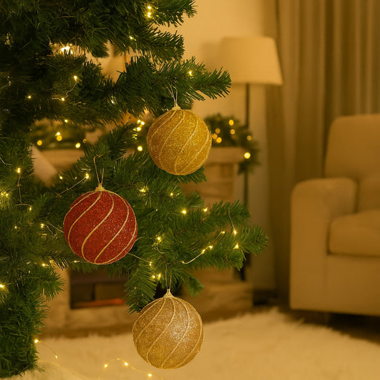 Bola Natal Festão Decorada 8cm