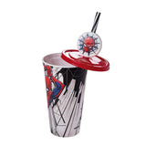 Copo Homem Aranha Com Carinha No Canudo 500ml