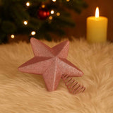 Ponteira De Estrela Com Glitter Rosé 12Cm