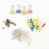 Kit Office Papelaria Organizador Para Escritório Com Binders Clips Tachinhas Alfinetes WinPaper