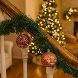 Bola Natal Nº8 Decorada Rosa Com 6