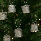Enfeite Natal Tambor Glitter 3,7cm com 6