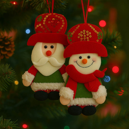 Enfeite De Natal Papai Noel Feltro Decoração Pendente Árvore