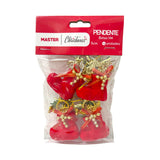 Enfeite Natal Pendente Bota 5cm com 4
