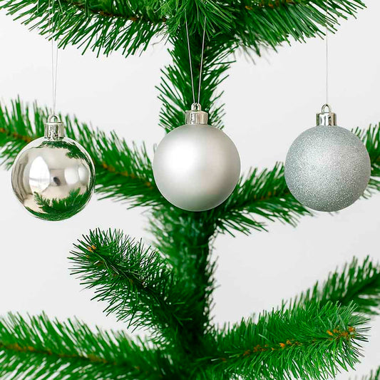 Bola natal nº8 prata com 6