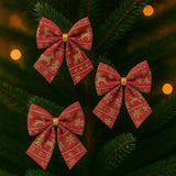 Laço de Natal Decorado Vermelho Com 3