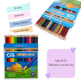 Lápis De Cor Com 24 Cores Sertic