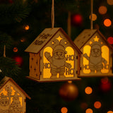 Enfeite De Natal Casa Decorativa Com Luz 10 Cm