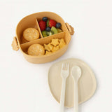 Marmita Com Trava e Divisória e Talher Lanchinhos Divertidos