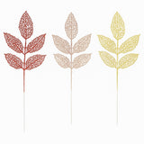 Enfeite De Natal Decorativo Galho Com Folha Vazada Glitter