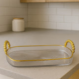 Bandeja Retangular Decorativa Acrílica Luxo Multiuso 34cm/38cm