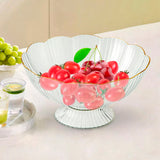 Fruteira De Mesa ou Saladeira Acrílico 26cm Com Borda Dourada