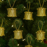 Enfeite Natal Tambor Glitter 3,7cm com 6