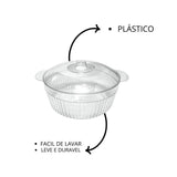 Saladeira De Acrílico Com Tampa 1 Litro