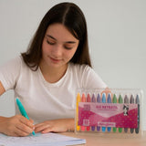 Giz De Cera Retrátil Rebecca Bonbon Com 12 Cores SkyPaper