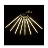 Cascata 8 Tubos Led Mini Chuva De Meteoros 240 Leds Branco Quente Bivolt