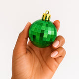 Bola Natal N°4 Decorada Verde Metálico Com 12