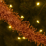 Festão De Natal Crespo Metalizado 2m x 9cm Para Decoração De Árvore