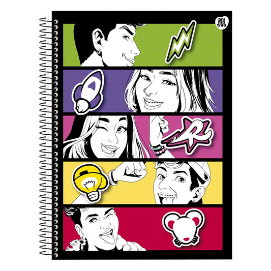 Caderno Grande Universitário Dos Rosa Emilly Vick Capa Dura 1 Matéria 80 Folhas Animativa