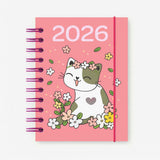 Agenda 2026 Fofa Pequena Espiral Capa Dura 336 Páginas Capivara/Unicórnio/Gato/Cachorro