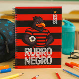 Caderno Grande Capa Dura 10 Matérias Rubro Negro Smart