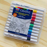 Canetinha de colorir Pincel Marcador Artístico Kit Com 12 Cores