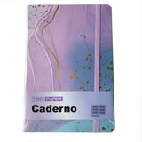 Caderno Pequeno A5 Brochura Capa Dura Mármore Com Elástico