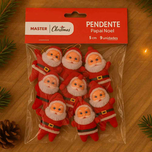 Enfeite Pendente Papai Noel 5cm Com 9