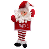 Enfeite De Natal Feltro Feliz Natal Papai Noel/Rena/Boneco De Neve 30cm