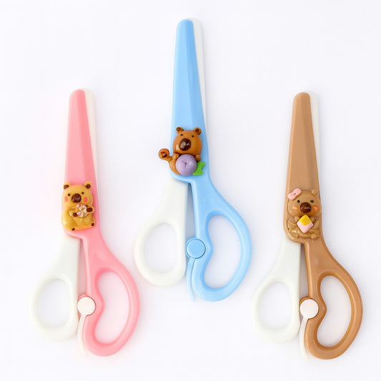 Tesoura Escolar Infantil Capivara 13cm Papelaria Fofa