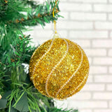 Bola Natal Festão Decorada 8cm