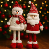 Enfeite De Natal Decorativo Papai Noel/Boneco De Neve Perna Longa Que Estica 48cm