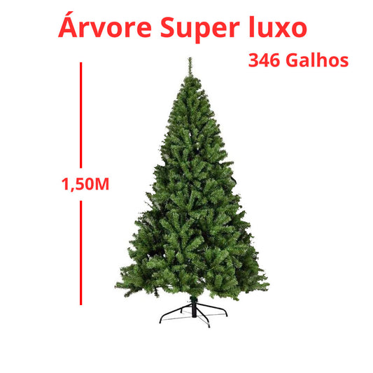 Árvore De Natal 1,50M Super Luxo Com 346 Galhos