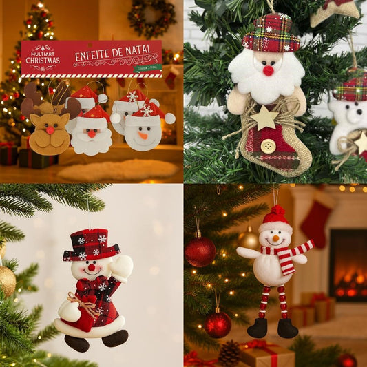 Anúncio Enfeite De Natal Papai Noel Pendente Feltro Decoração de Árvore