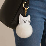 Chaveiro Pelúcia Fofo Com Carinha De Gatinho