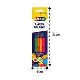 Lápis de Cor Neon Com 6 Cores Acrilex