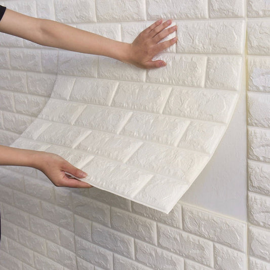 Adesivo Decorativo 3D Textura Tijolo Branco