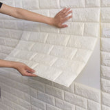 Adesivo Decorativo 3D Textura Tijolo Branco