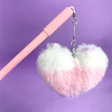 Caneta Pompom Coração Colorido