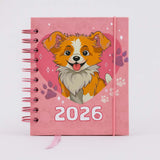 Agenda 2026 Fofa Pequena Espiral Capa Dura 336 Páginas Capivara/Unicórnio/Gato/Cachorro