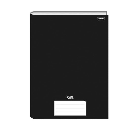 Caderno Universitário Brochura 48 Folhas Stiff Preto Jandaia