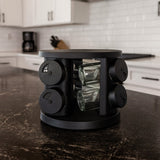 Porta Temperos Condimentos Giratório Com 6 Potes De Vidro