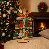 Enfeite De Natal Árvore MDF de Mesa Com Frases Decoração Casa